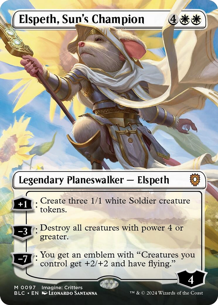 Elspeth, Sun's Champion (Borderless) [Bloomburrow Commander] | Impulse Games and Hobbies