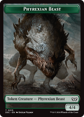 Phyrexian Beast //Manifest Double-Sided Token [Duskmourn: House of Horror Commander Tokens] | Impulse Games and Hobbies