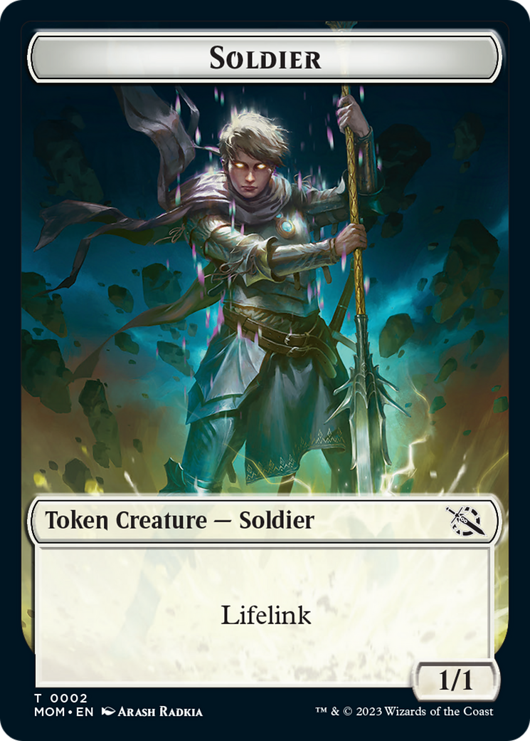 Soldier // Wrenn and Realmbreaker Emblem Double-Sided Token [March of the Machine Tokens] | Impulse Games and Hobbies