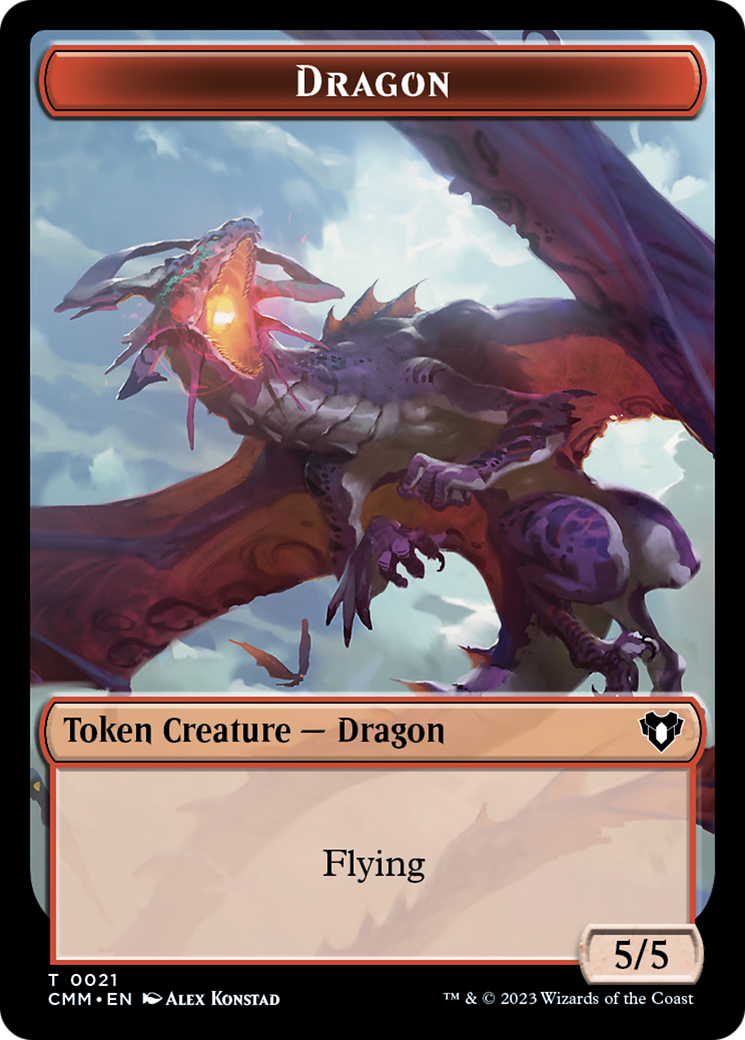 Eldrazi Spawn // Dragon (0021) Double-Sided Token [Commander Masters Tokens] | Impulse Games and Hobbies