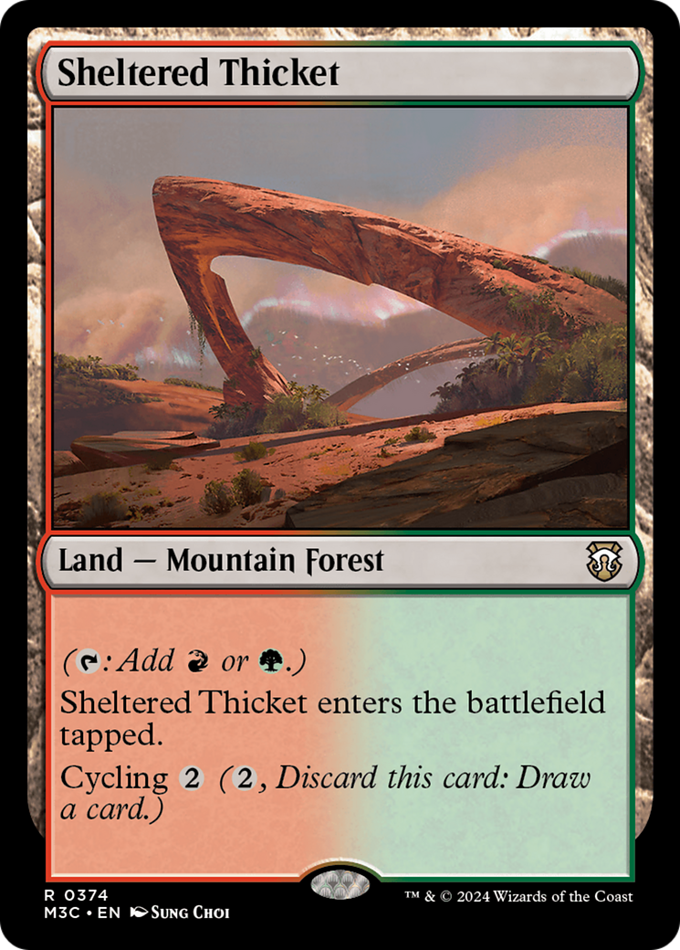 Sheltered Thicket (Ripple Foil) [Modern Horizons 3 Commander] | Impulse Games and Hobbies