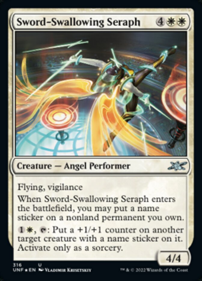 Sword-Swallowing Seraph (Galaxy Foil) [Unfinity] | Impulse Games and Hobbies