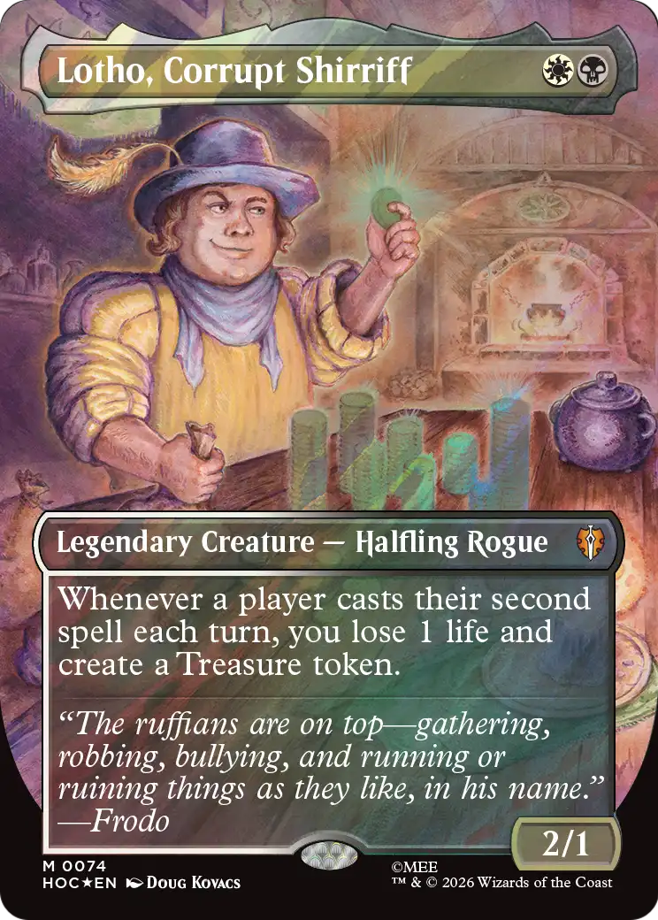 Lotho, Corrupt Shirriff (Borderless) (Surge Foil) [The Hobbit: Eternal-Legal] | Impulse Games and Hobbies