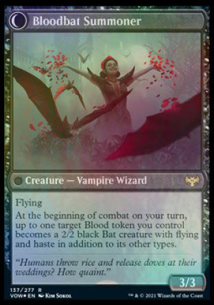 Voldaren Bloodcaster // Bloodbat Summoner [Innistrad: Crimson Vow Prerelease Promos] | Impulse Games and Hobbies