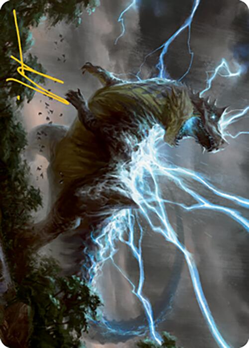 Thrasta, Tempest's Roar Art Card (41) (Gold-Stamped Signature) [Modern Horizons 2 Art Series] | Impulse Games and Hobbies