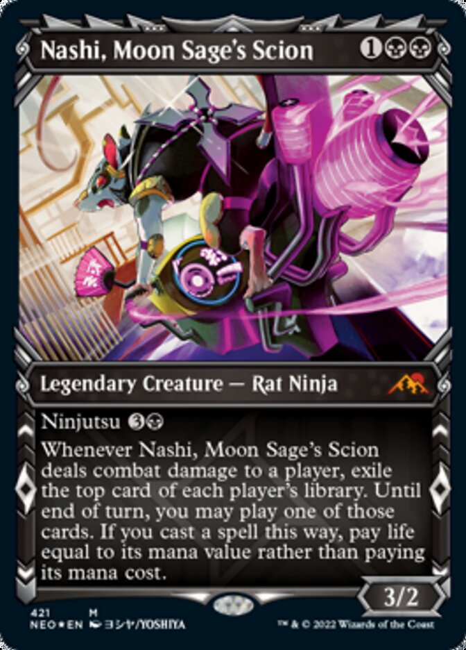 Nashi, Moon Sage's Scion (Showcase) (Foil Etched) [Kamigawa: Neon Dynasty] | Impulse Games and Hobbies