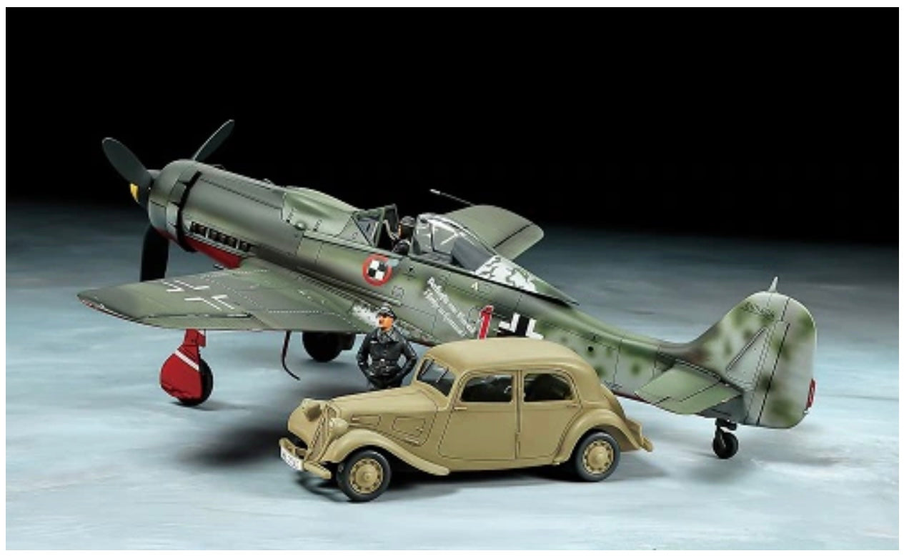 TAMIYA Focke Wulf FW190 D-6 JV44 & CITROEN 11CV (1/48) | Impulse Games and Hobbies
