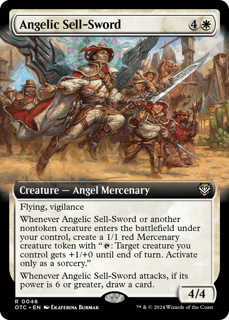 Angelic Sell-Sword (Extended Art) [Outlaws of Thunder Junction Commander] | Impulse Games and Hobbies