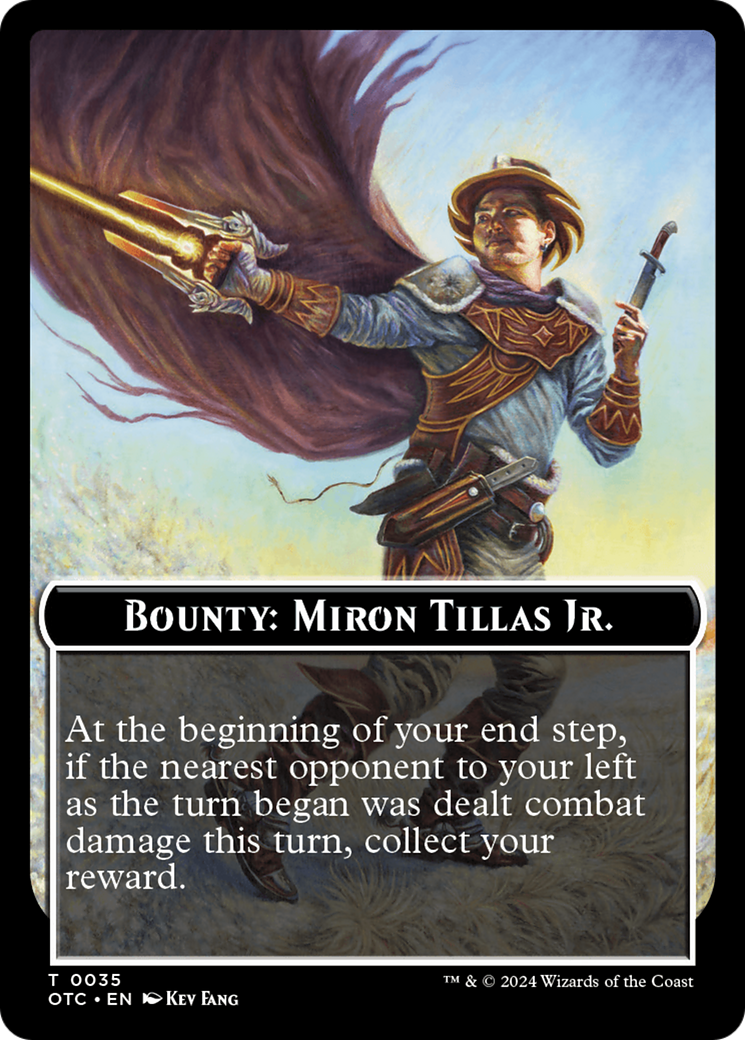 Bounty: Miron Tillas Jr. // Bounty Rules Double-Sided Token [Outlaws of Thunder Junction Commander Tokens] | Impulse Games and Hobbies