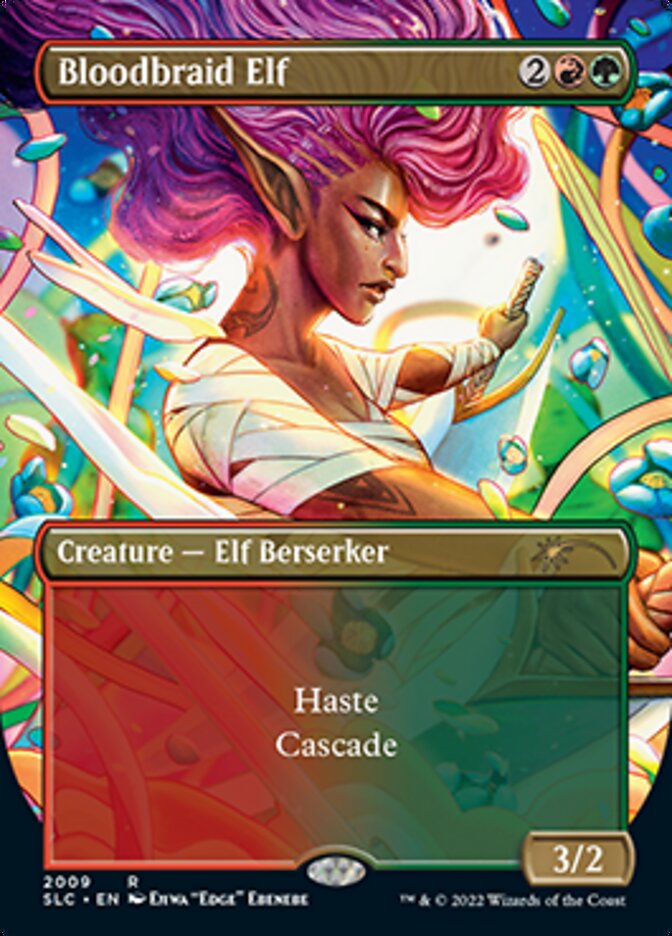 Bloodbraid Elf (Borderless Alternate Art) [Secret Lair Countdown Kit] | Impulse Games and Hobbies