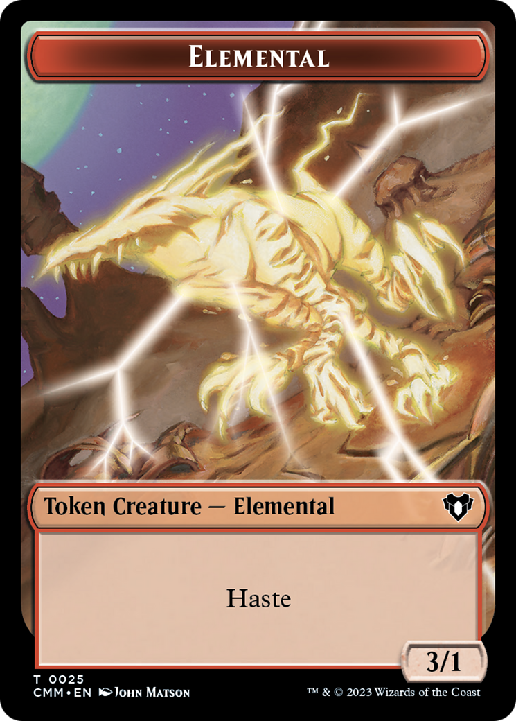 Human Soldier // Elemental (0025) Double-Sided Token [Commander Masters Tokens] | Impulse Games and Hobbies