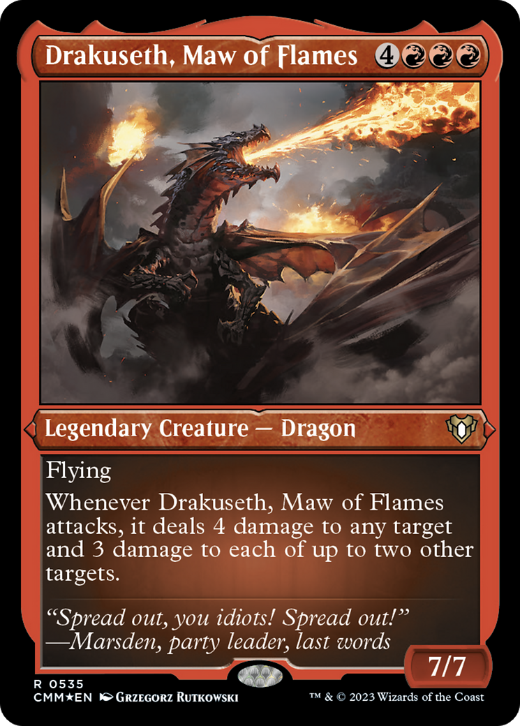 Drakuseth, Maw of Flames (Foil Etched) [Commander Masters] | Impulse Games and Hobbies