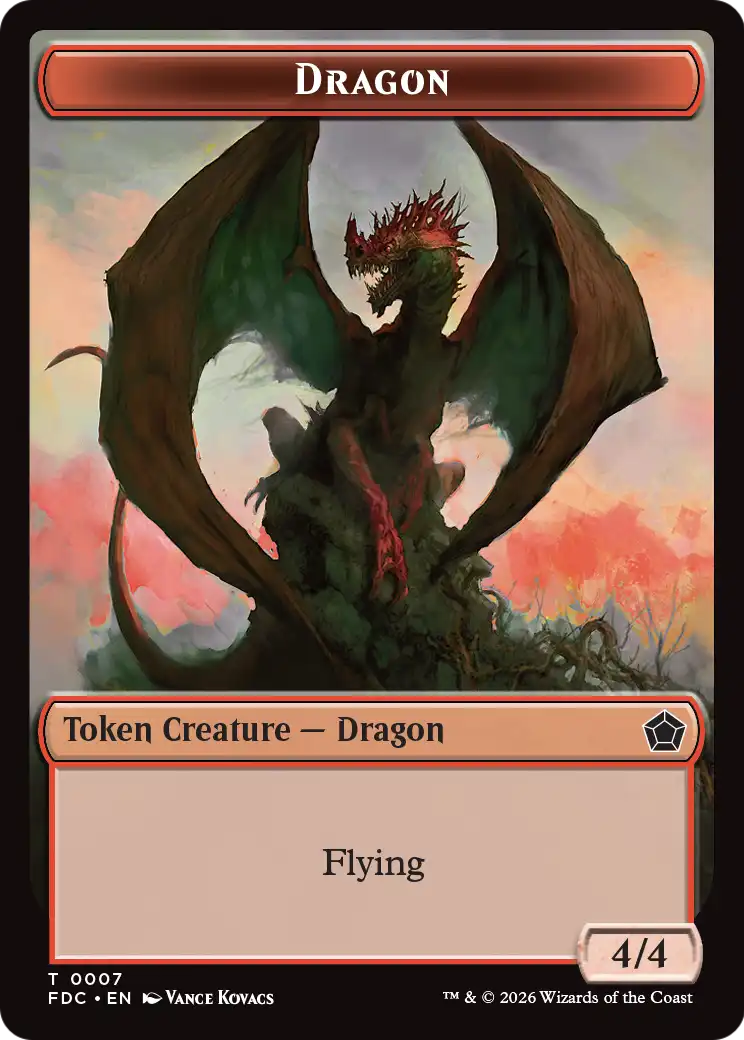 Dragon (0007) // Treasure Double-Sided Token [Foundations Commander Tokens] | Impulse Games and Hobbies
