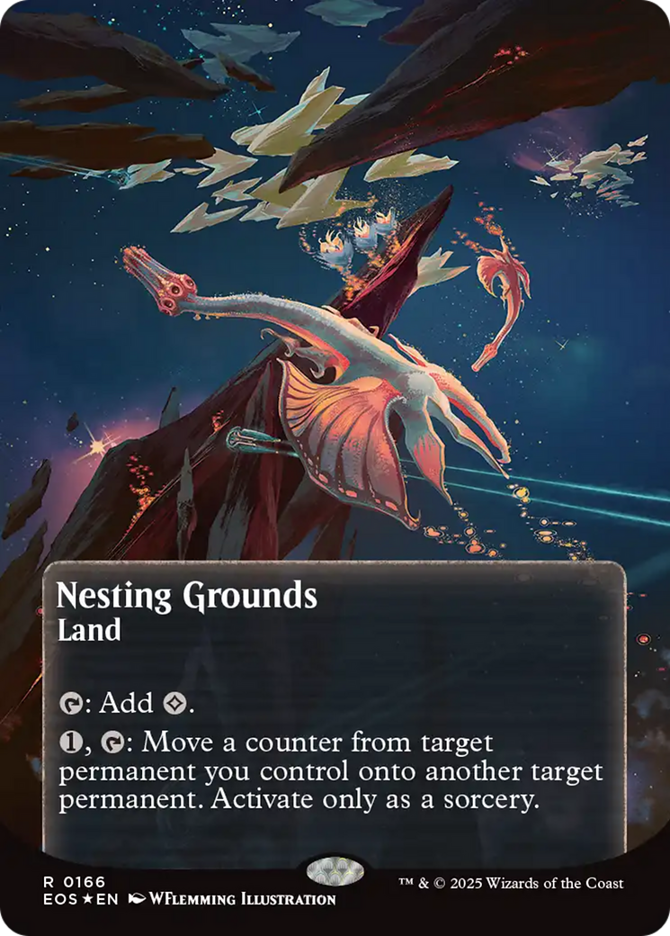 Nesting Grounds (0166) (Borderless) (Galaxy Foil) [Edge of Eternities: Stellar Sights] | Impulse Games and Hobbies