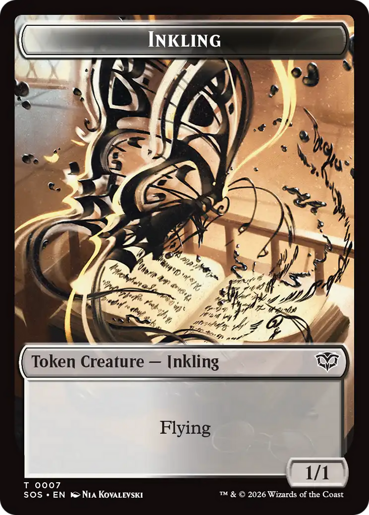 Inkling (0007) // Spirit (0011) Double-Sided Token [Secrets of Strixhaven Tokens] | Impulse Games and Hobbies
