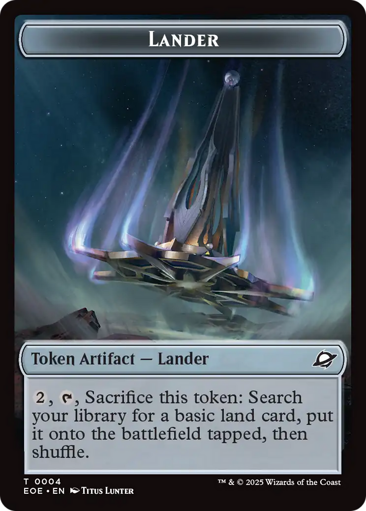 Human Soldier // Lander (0004) Doubled-Sided Token [Edge of Eternities Tokens] | Impulse Games and Hobbies