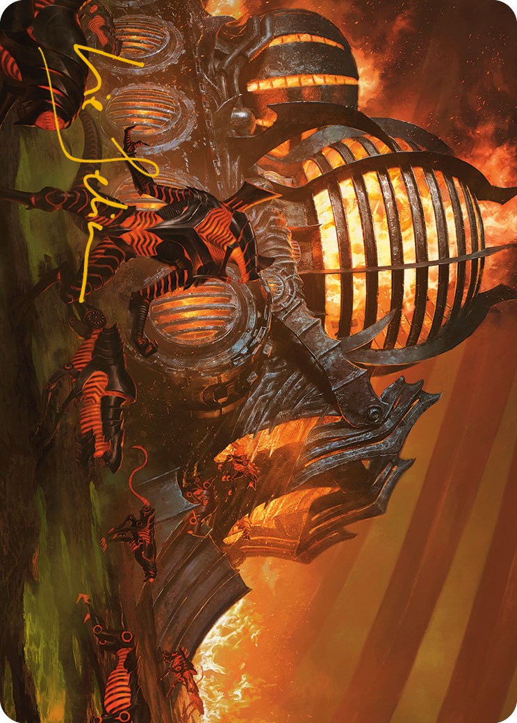 Urabrask's Forge Art Card (Gold-Stamped Signature) [Phyrexia: All Will Be One Art Series] | Impulse Games and Hobbies