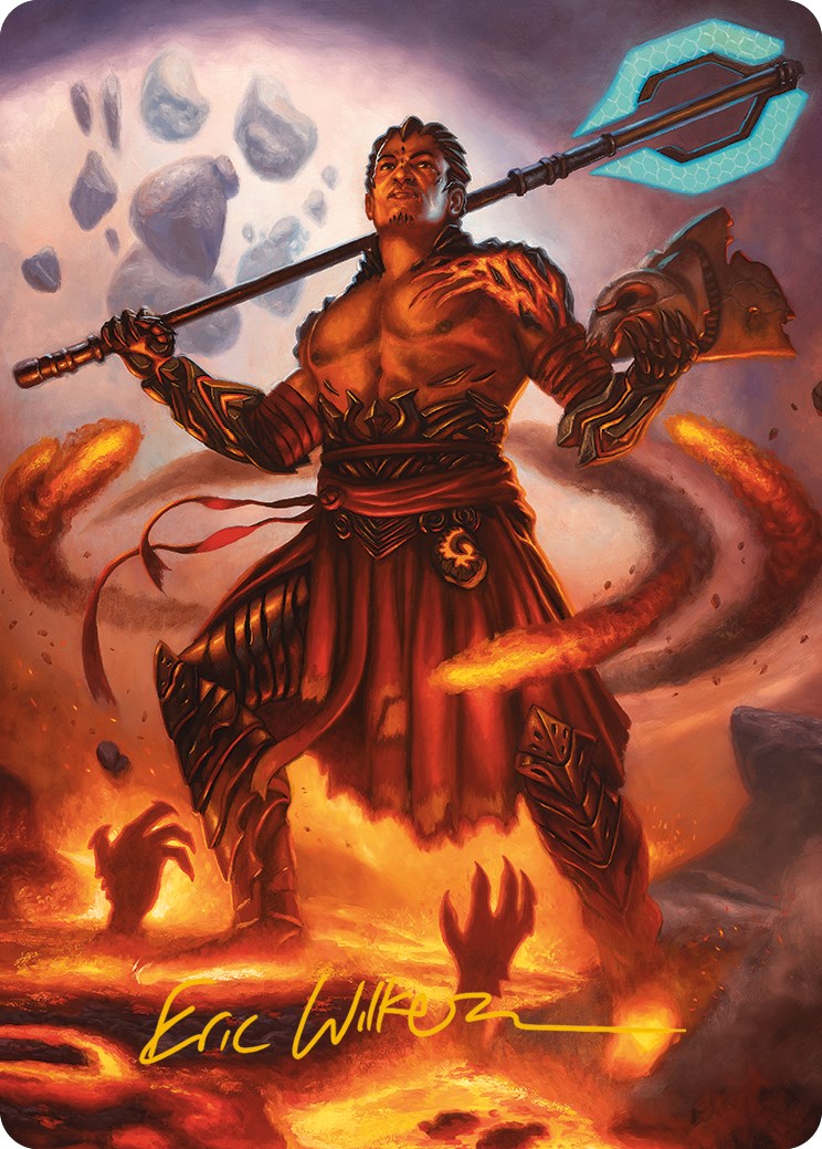 Koth, Fire of Resistance Art Card (Gold-Stamped Signature) [Phyrexia: All Will Be One Art Series] | Impulse Games and Hobbies