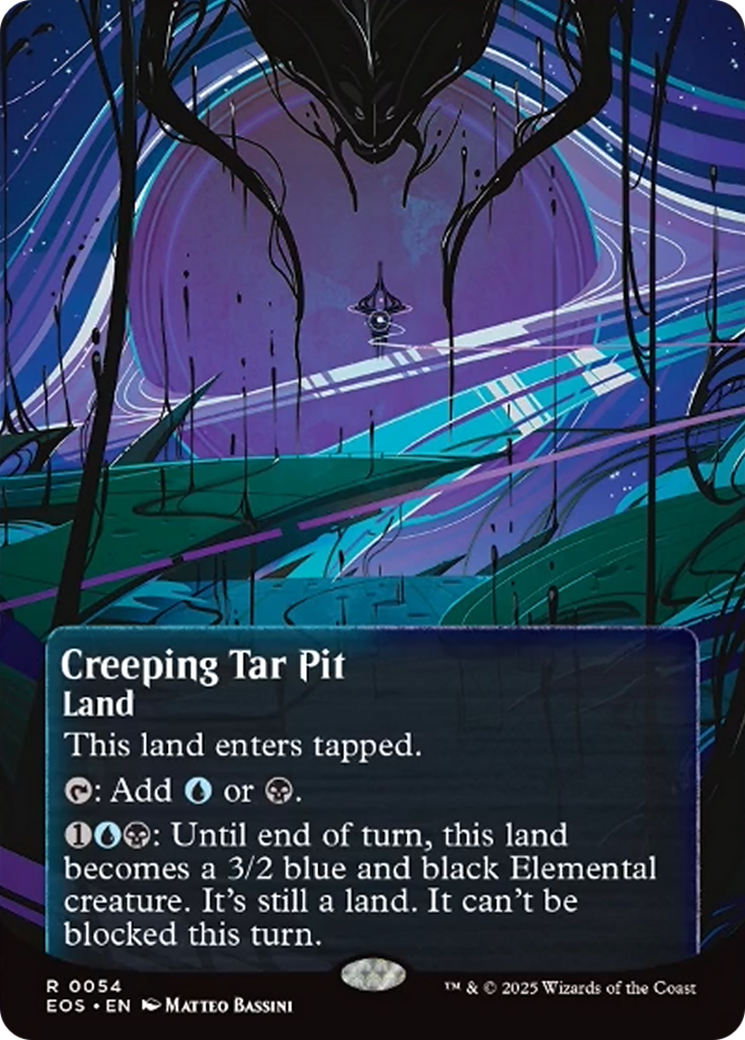 Creeping Tar Pit (0054) (Borderless) [Edge of Eternities: Stellar Sights] | Impulse Games and Hobbies