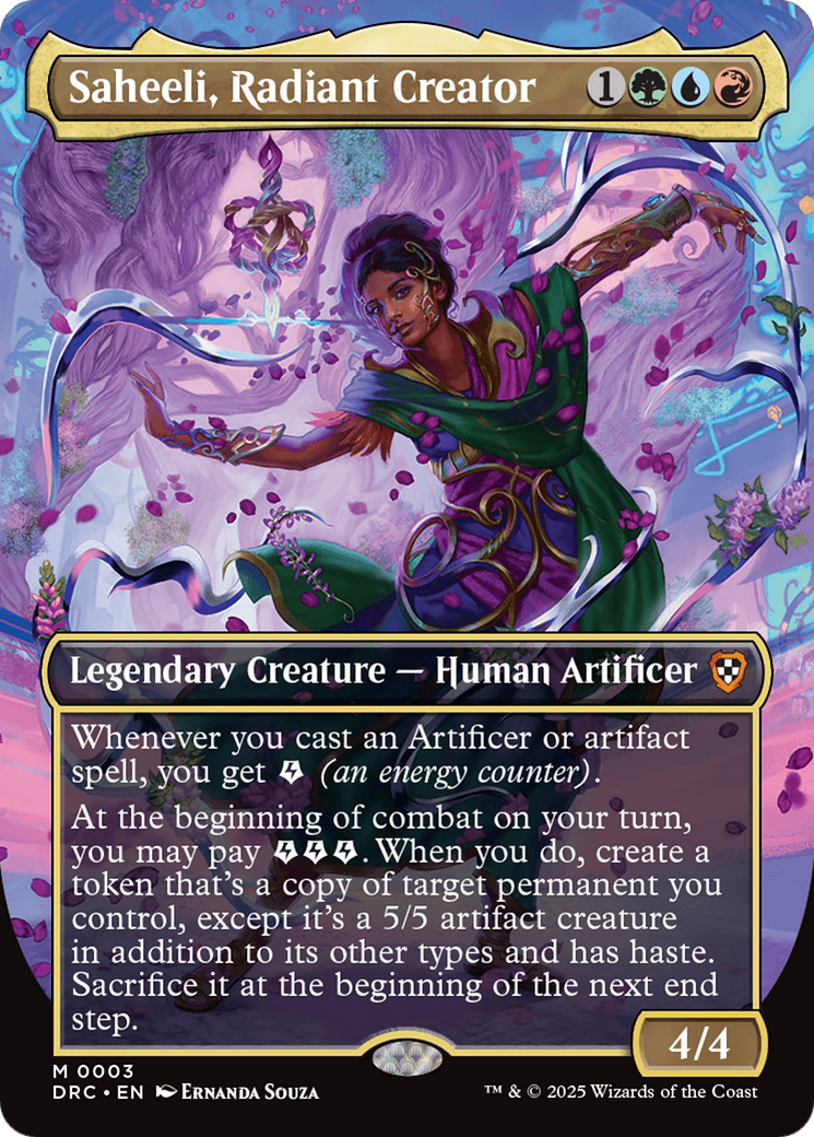 Saheeli, Radiant Creator (Borderless) [Aetherdrift Commander] | Impulse Games and Hobbies