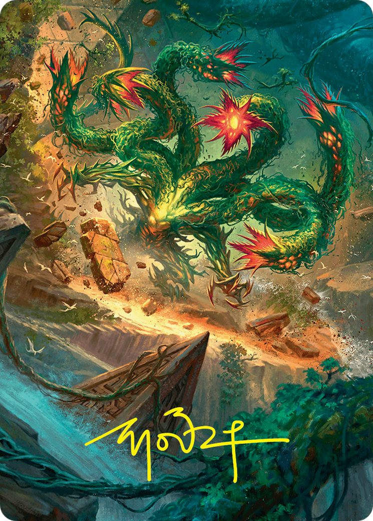 Mossborn Hydra Art Card (42/54) (Gold-Stamped Signature) [Foundations Art Series] | Impulse Games and Hobbies