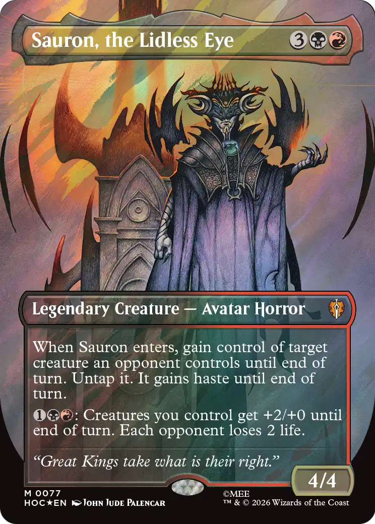 Sauron, the Lidless Eye (Borderless) (Surge Foil) [The Hobbit: Eternal-Legal] | Impulse Games and Hobbies