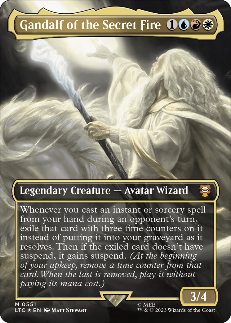 Gandalf of the Secret Fire (Borderless) (Surge Foil) [The Lord of the Rings: Tales of Middle-Earth Commander] | Impulse Games and Hobbies