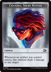 Emblem - Chandra, Spark Hunter // Vehicle Double-Sided Token [Aetherdrift Tokens] | Impulse Games and Hobbies