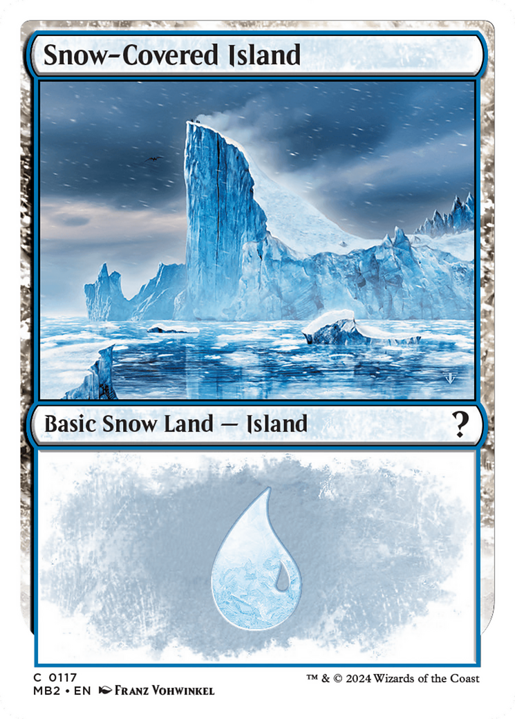 Snow-Covered Island (White Border) [Mystery Booster 2] | Impulse Games and Hobbies