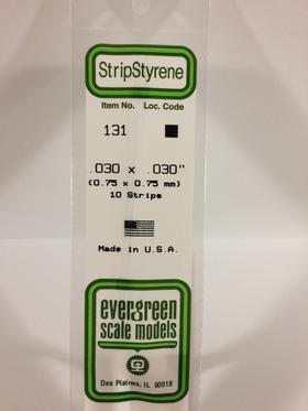 EVERGREEN DIMENSIONAL STRIPS .030"X.030" (10/PK) | Impulse Games and Hobbies