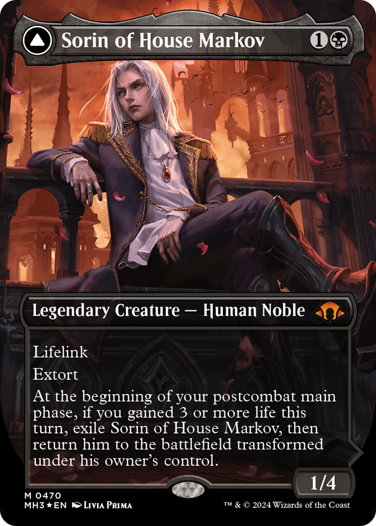 Sorin of House Markov // Sorin, Ravenous Neonate (Borderless) (Textured Foil) [Modern Horizons 3] | Impulse Games and Hobbies