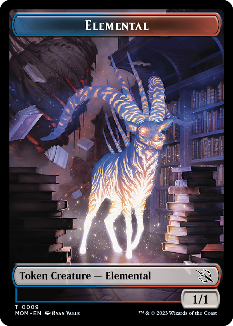 Elemental (9) // Wrenn and Realmbreaker Emblem Double-Sided Token [March of the Machine Tokens] | Impulse Games and Hobbies