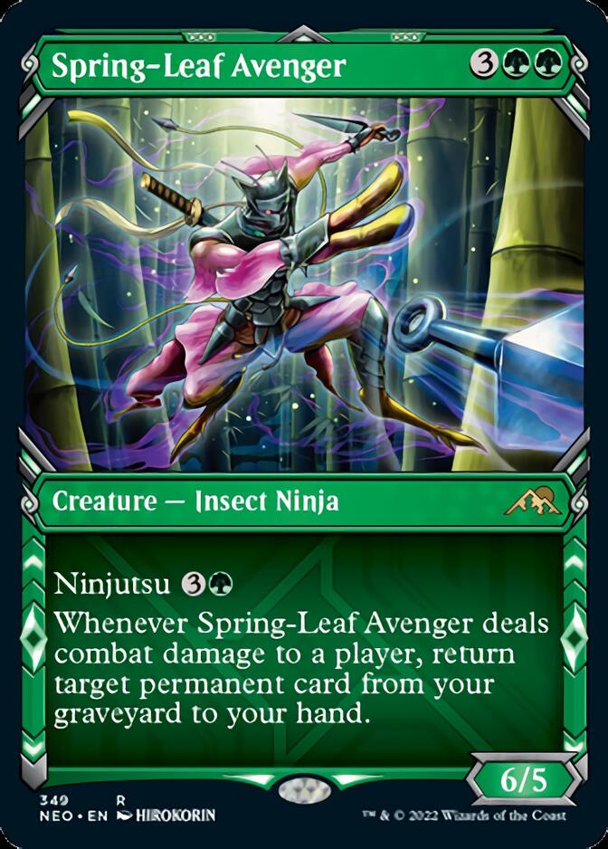 Spring-Leaf Avenger (Showcase Ninja) [Kamigawa: Neon Dynasty] | Impulse Games and Hobbies