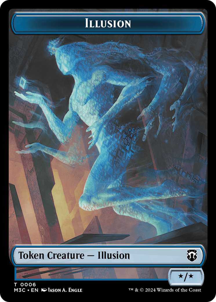 Illusion (Ripple Foil) // Servo Double-Sided Token [Modern Horizons 3 Commander Tokens] | Impulse Games and Hobbies