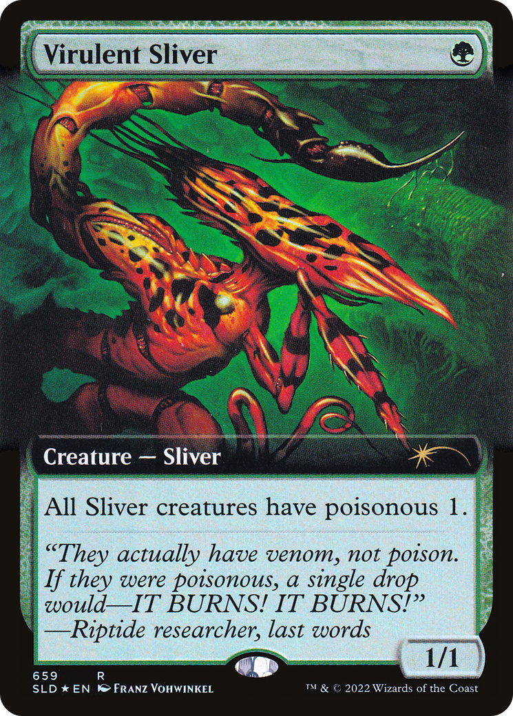 Virulent Sliver (Extended Art) (Step-and-Compleat Foil) [Secret Lair Drop Promos] | Impulse Games and Hobbies