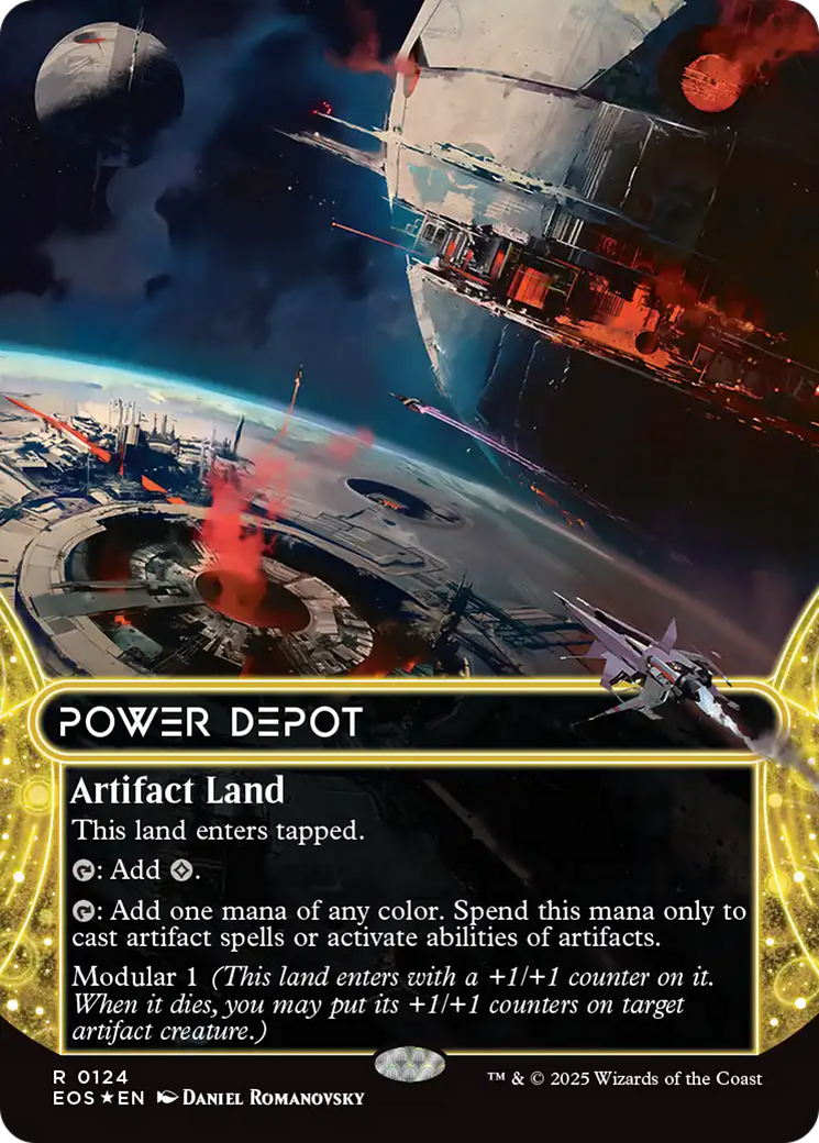 Power Depot (0124) (Borderless) (Galaxy Foil) [Edge of Eternities: Stellar Sights] | Impulse Games and Hobbies