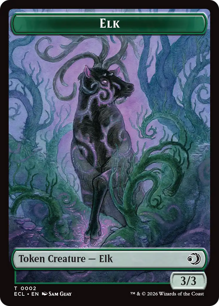Elk // Emblem - Oko, Shadowmoor Scion Double-Sided Token [Lorwyn Eclipsed Tokens] | Impulse Games and Hobbies
