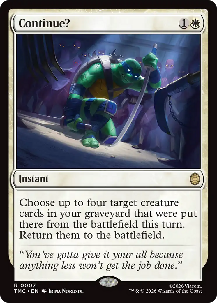 Continue? [Teenage Mutant Ninja Turtles Commander] | Impulse Games and Hobbies
