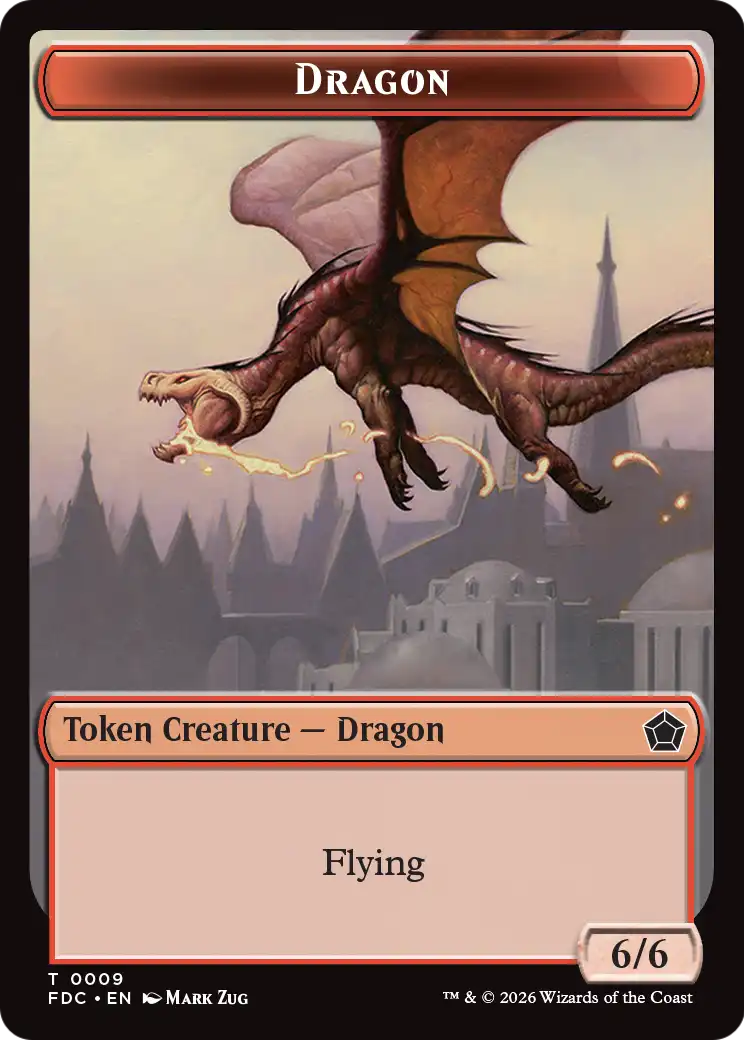 Dragon (0009) // Treasure Double-Sided Token [Foundations Commander Tokens] | Impulse Games and Hobbies