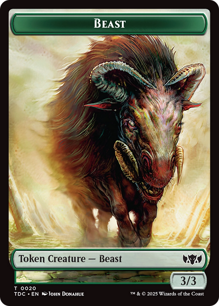 Beast // Treasure Double-Sided Token [Tarkir: Dragonstorm Commander Tokens] | Impulse Games and Hobbies
