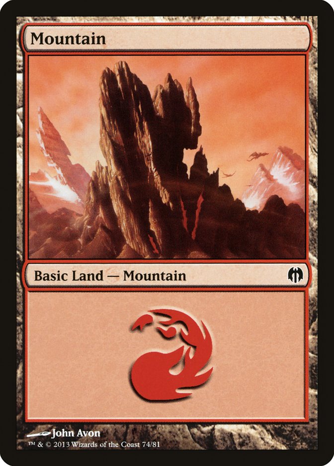 Mountain (74) [Duel Decks: Heroes vs. Monsters] | Impulse Games and Hobbies