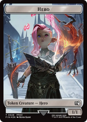 Bird // Hero (0029) Double-Sided Token (Surge Foil) [FINAL FANTASY Commander Tokens] | Impulse Games and Hobbies