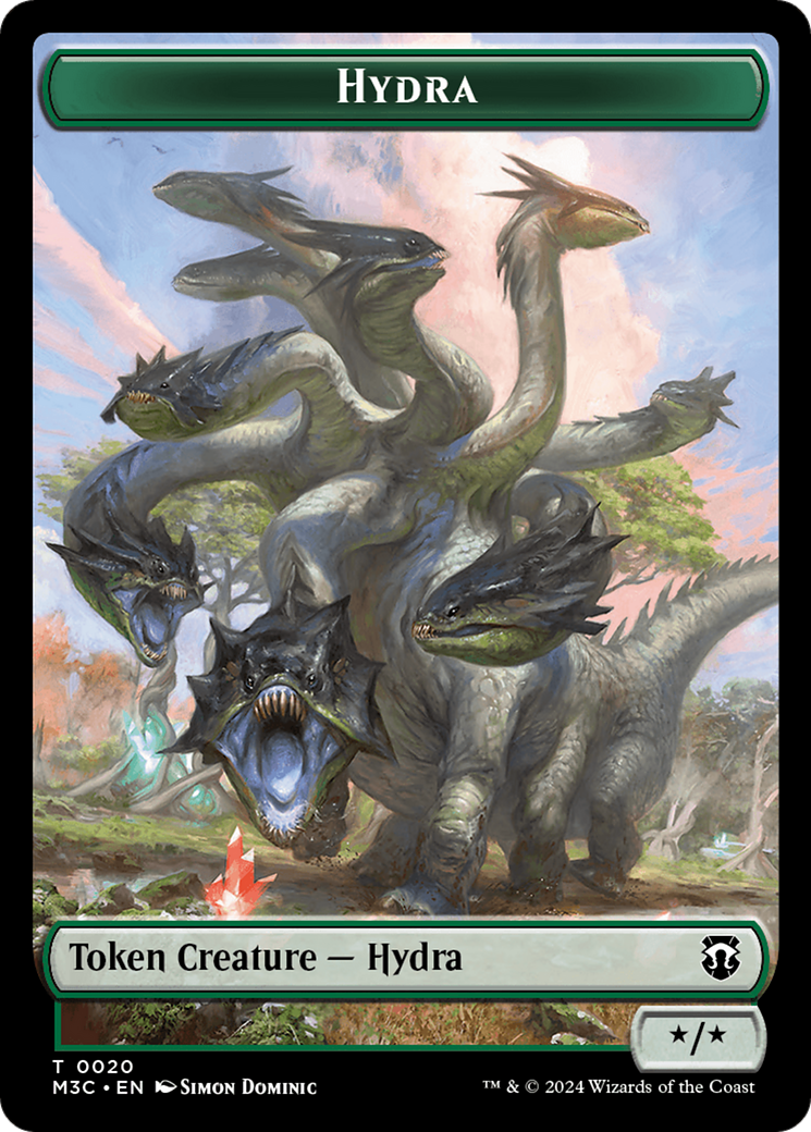 Hydra (Ripple Foil) // Boar Double-Sided Token [Modern Horizons 3 Commander Tokens] | Impulse Games and Hobbies