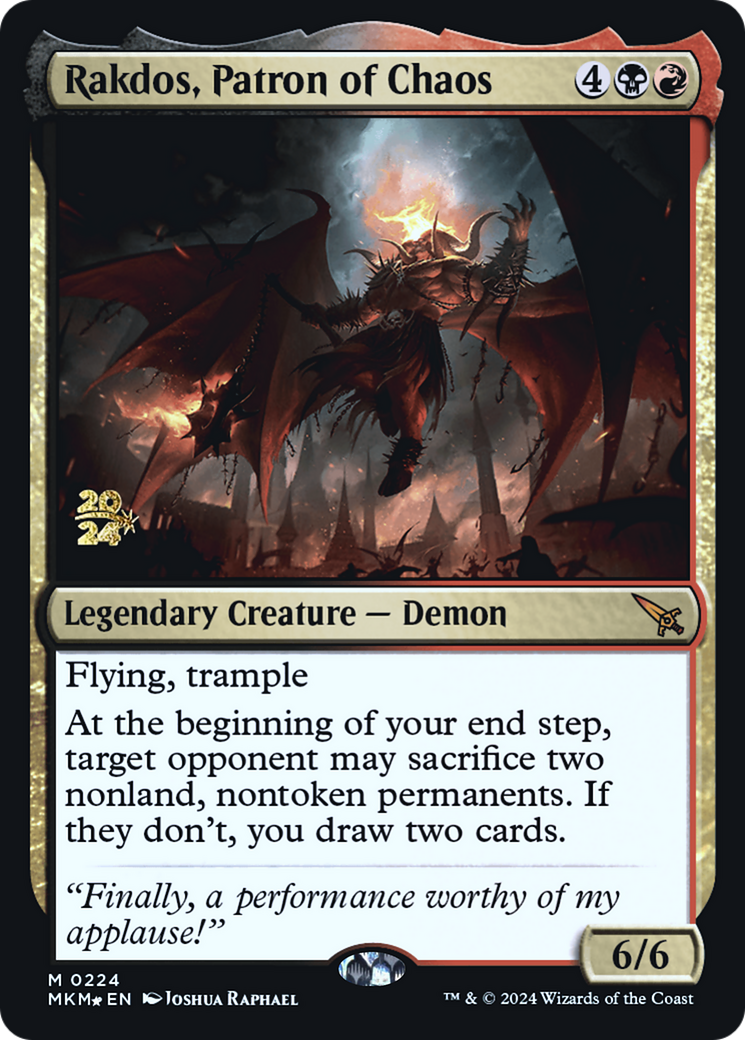 Rakdos, Patron of Chaos [Murders at Karlov Manor Prerelease Promos] | Impulse Games and Hobbies