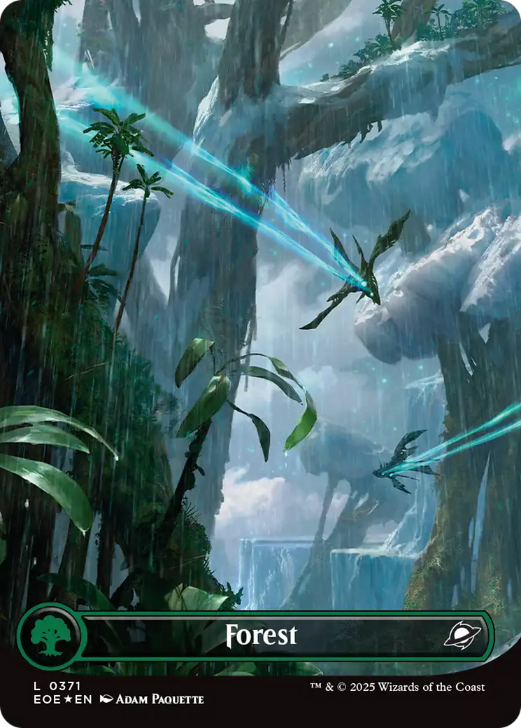 Forest (0371) (Borderless) (Galaxy Foil) [Edge of Eternities] | Impulse Games and Hobbies