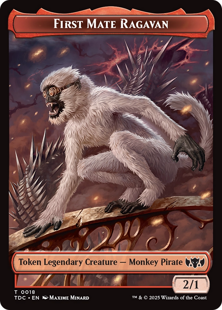 First Mate Ragavan // Treasure Double-Sided Token [Tarkir: Dragonstorm Commander Tokens] | Impulse Games and Hobbies