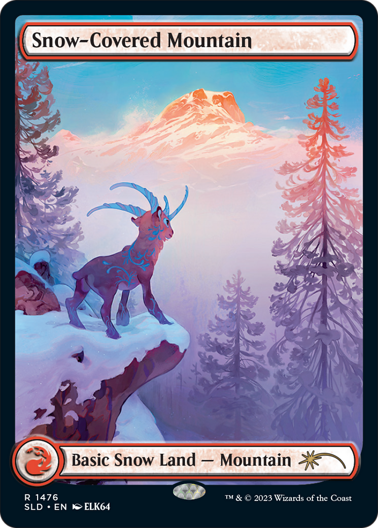 Snow-Covered Mountain (1476) (Rainbow Foil) [Secret Lair Drop Series] | Impulse Games and Hobbies