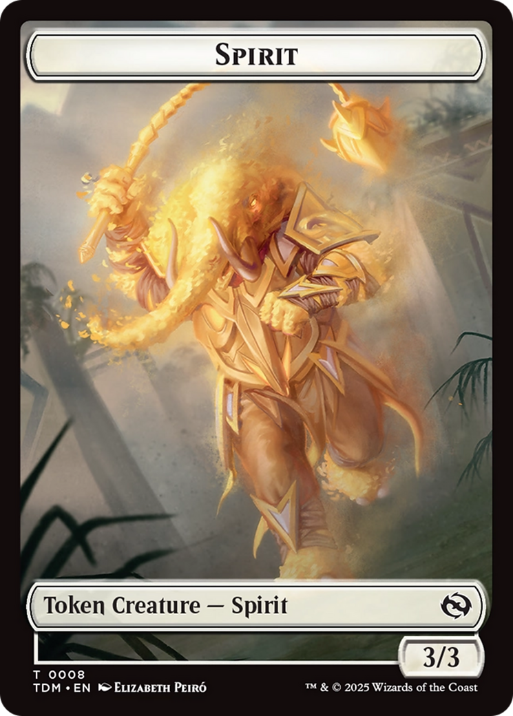 Spirit (0008) // Spirit (0009) Double-Sided Token [Tarkir: Dragonstorm Tokens] | Impulse Games and Hobbies