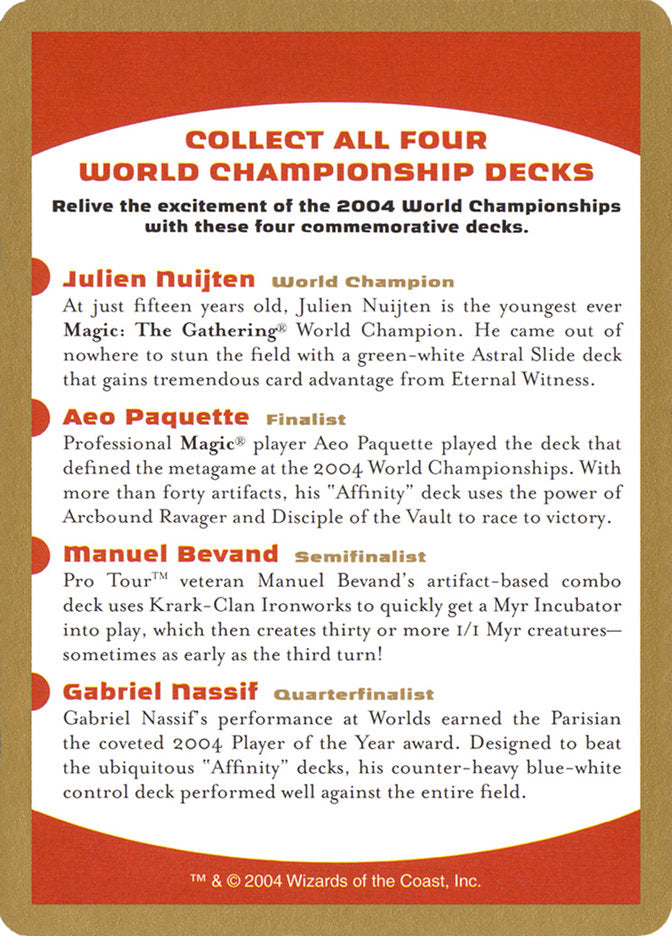 2004 World Championships Ad [World Championship Decks 2004] | Impulse Games and Hobbies