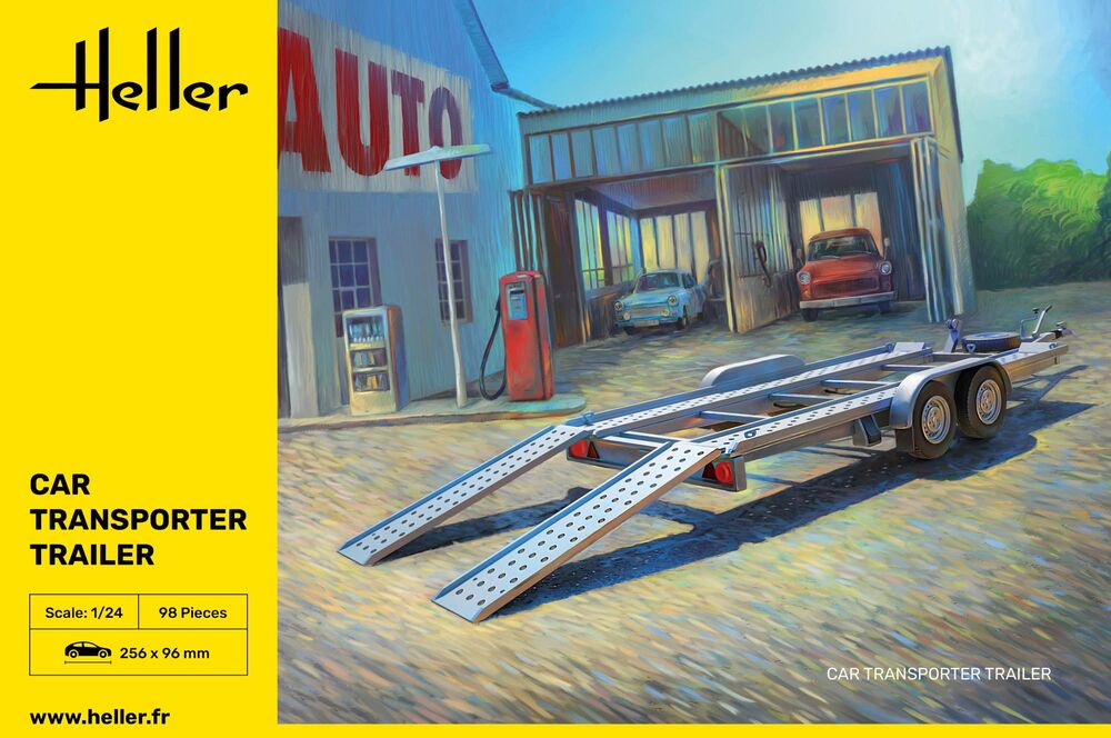 HELLER CAR TRANSPORTER TRAILER (1/24) ****NEW TOOL**** | Impulse Games and Hobbies